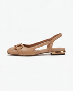 Women’s Gold Chain Detail Slingback Flats