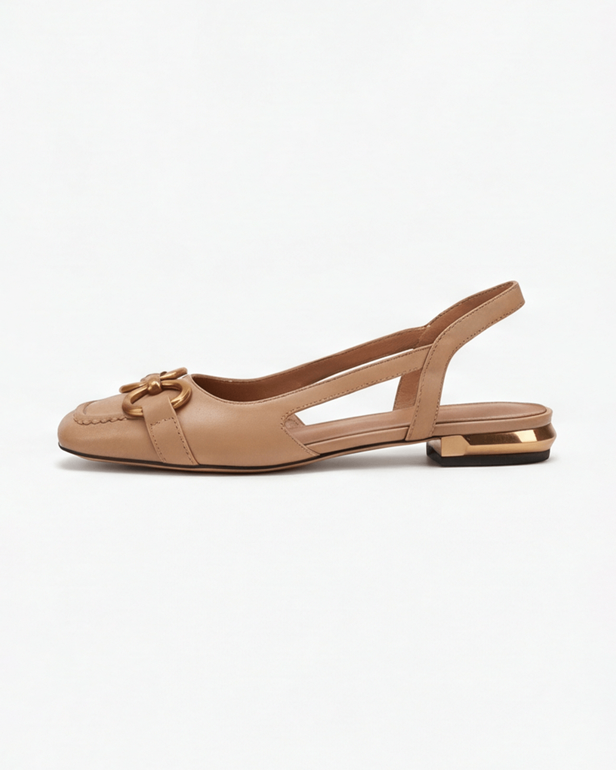 Women’s Gold Chain Detail Slingback Flats