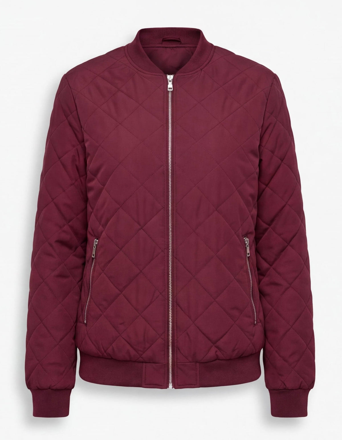 Women’s Quilted Bomber Jacket with Zip Front