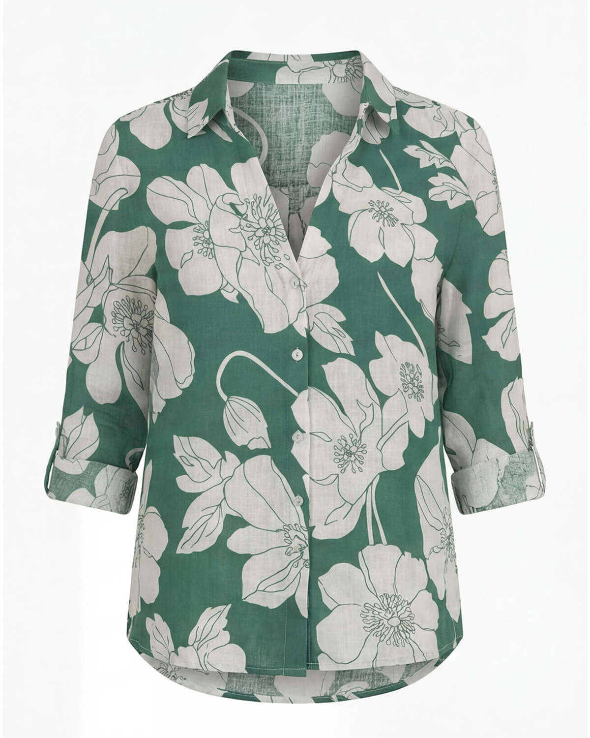 Women’s Breathable Floral Button-Down Blouse