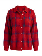 Women’s Checked Button-Up Knit Cardigan