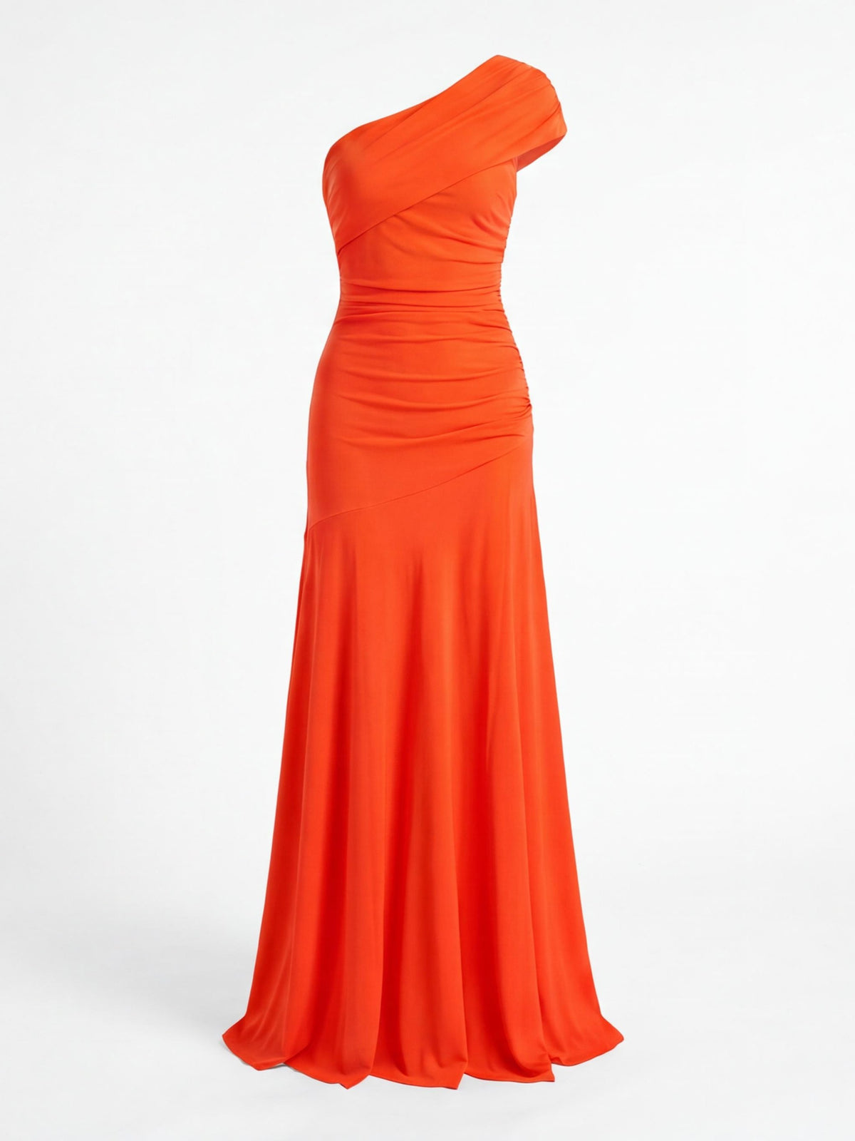 Women’s One-Shoulder Draped Maxi Evening Dress