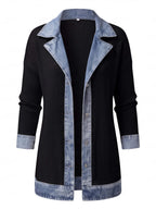 Women’s Denim Trim Button-Up Cardigan