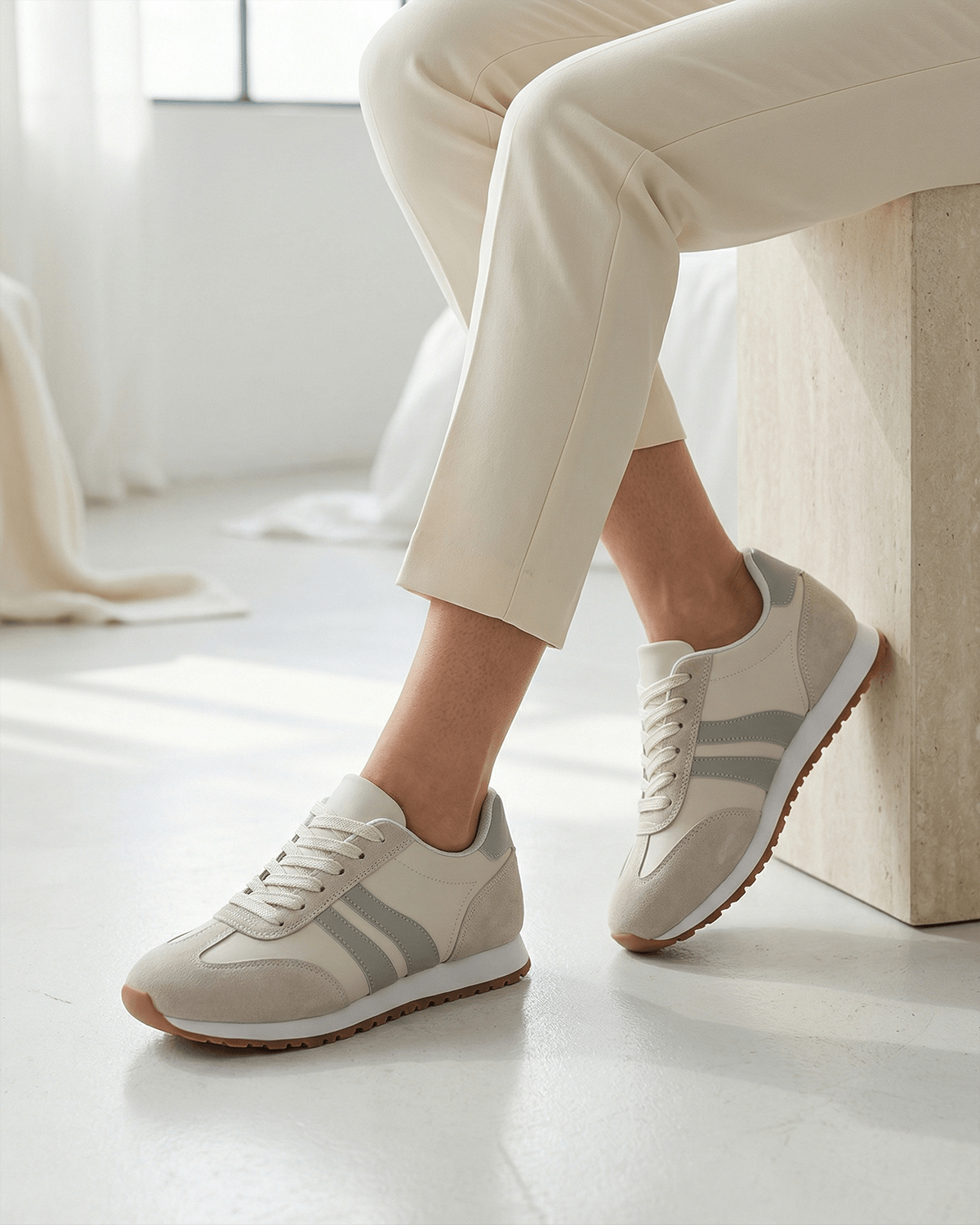 Women’s Low-Top Sneakers- Retro Stripe