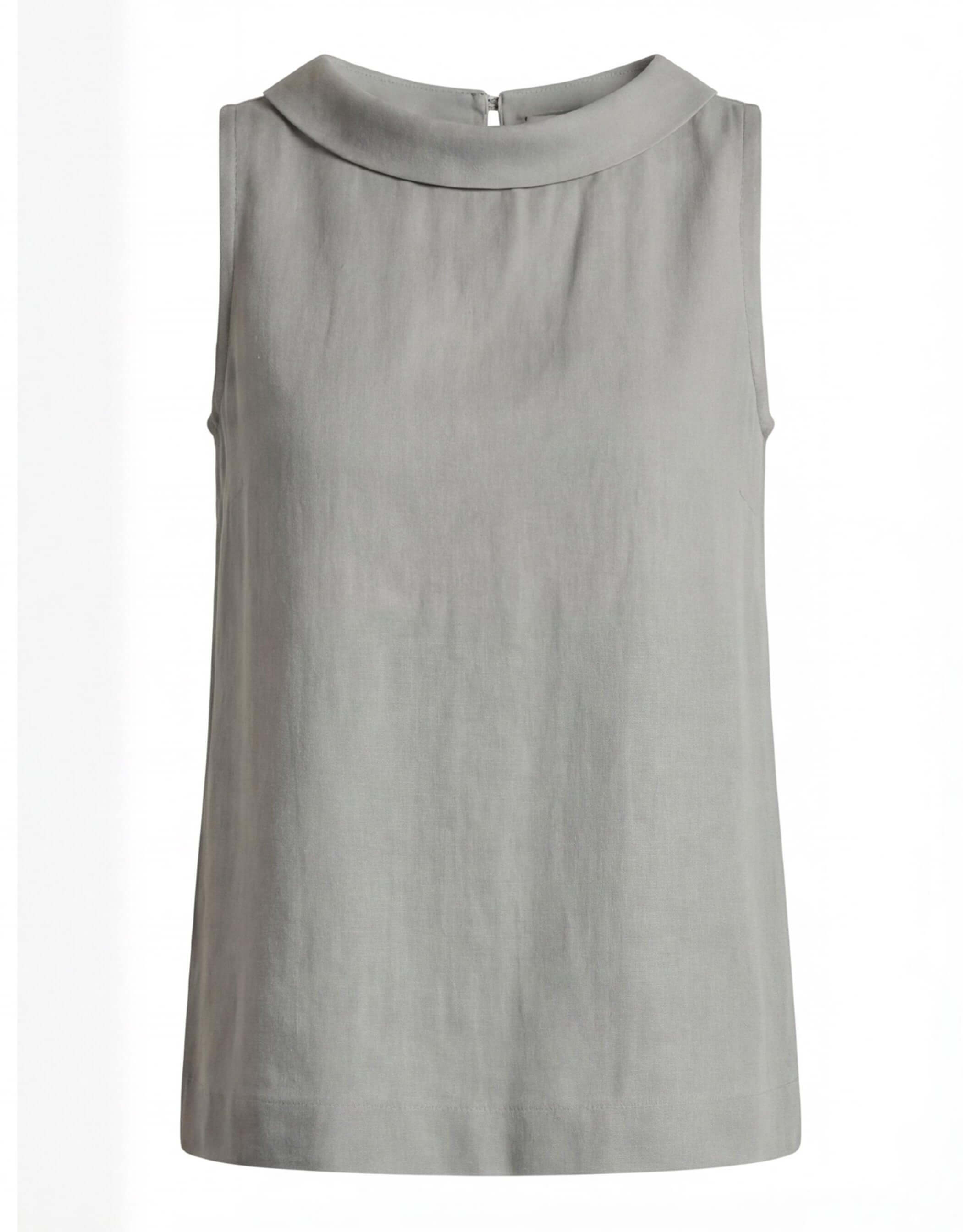Women’s Elegant Sleeveless Top with Roll Collar
