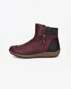 Women’s Ankle Boots- Knit-Cuff Side-Zip