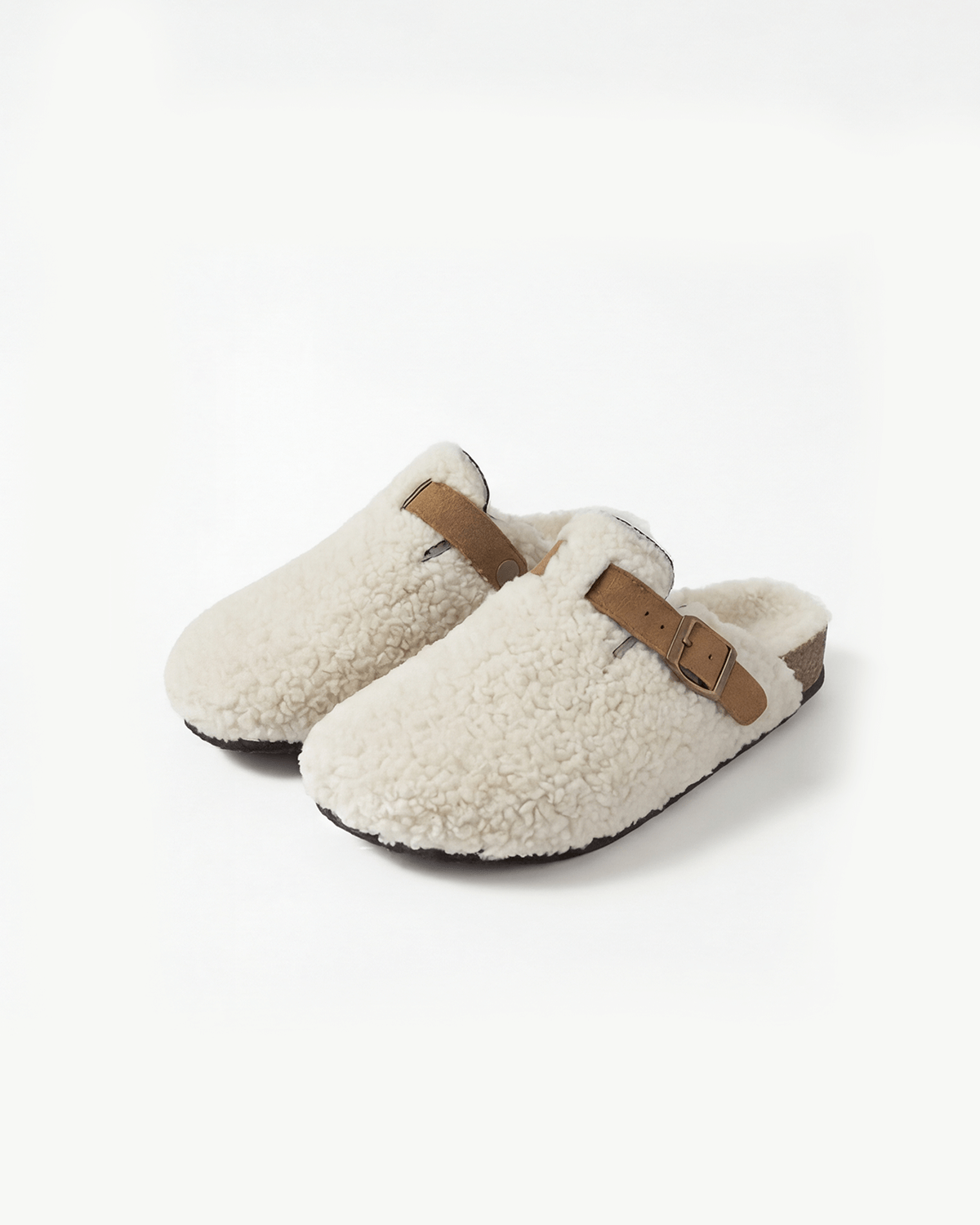 Women’s Cozy Buckle Teddy Texture Clogs