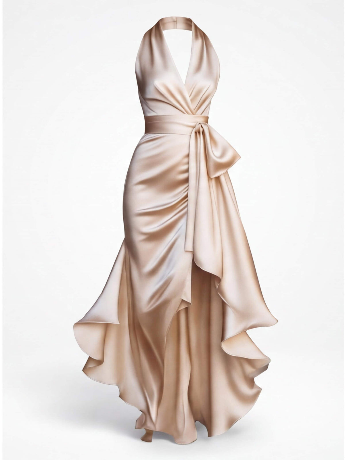 Women’s Halter Wrap Maxi Evening Dress