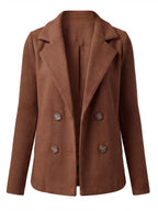 Women’s Double-Breasted Knit Sleeve Blazer