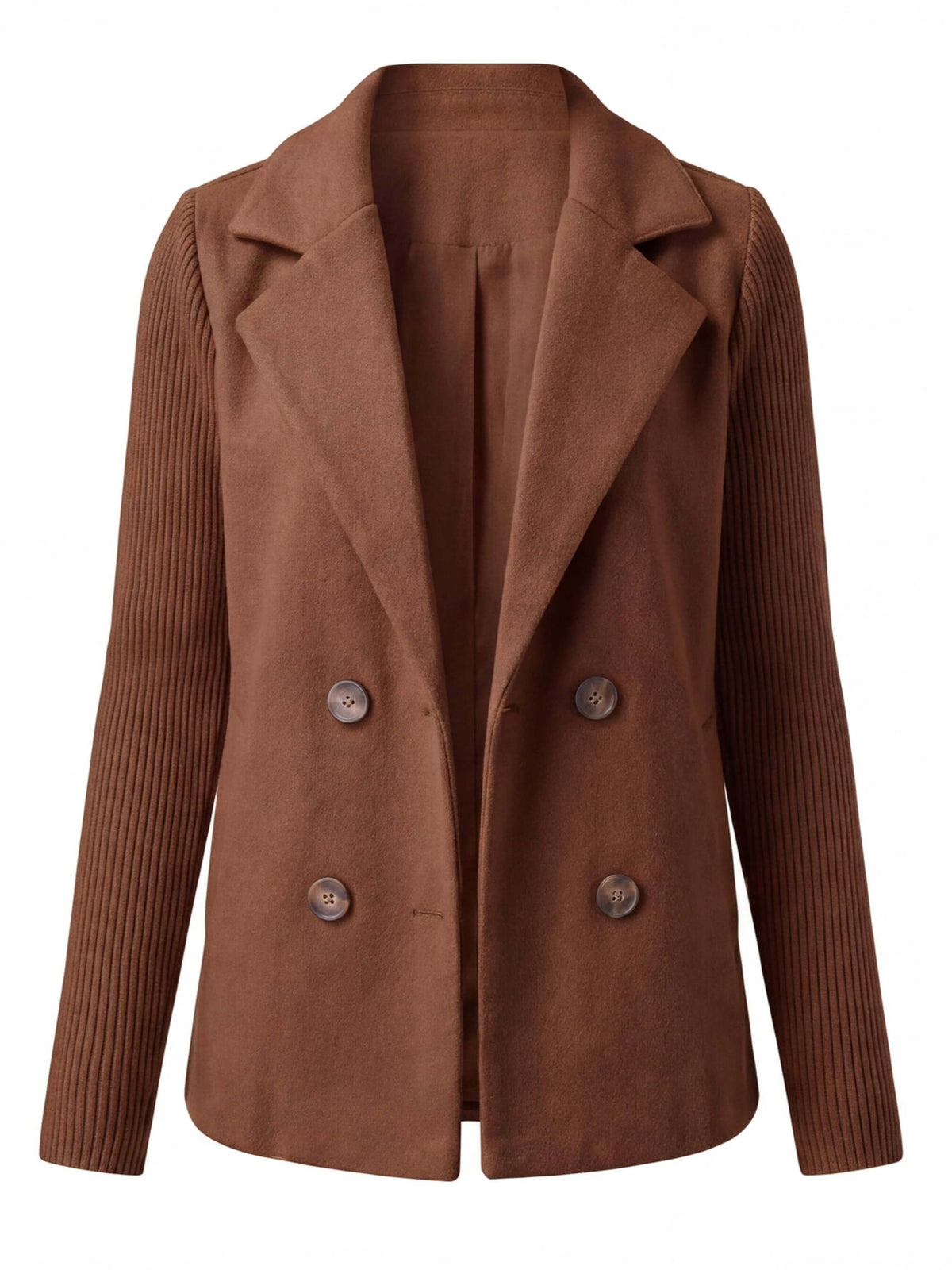 Women’s Double-Breasted Knit Sleeve Blazer