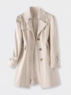 Women’s Double-Breasted Trench Coat with Wide Lapels