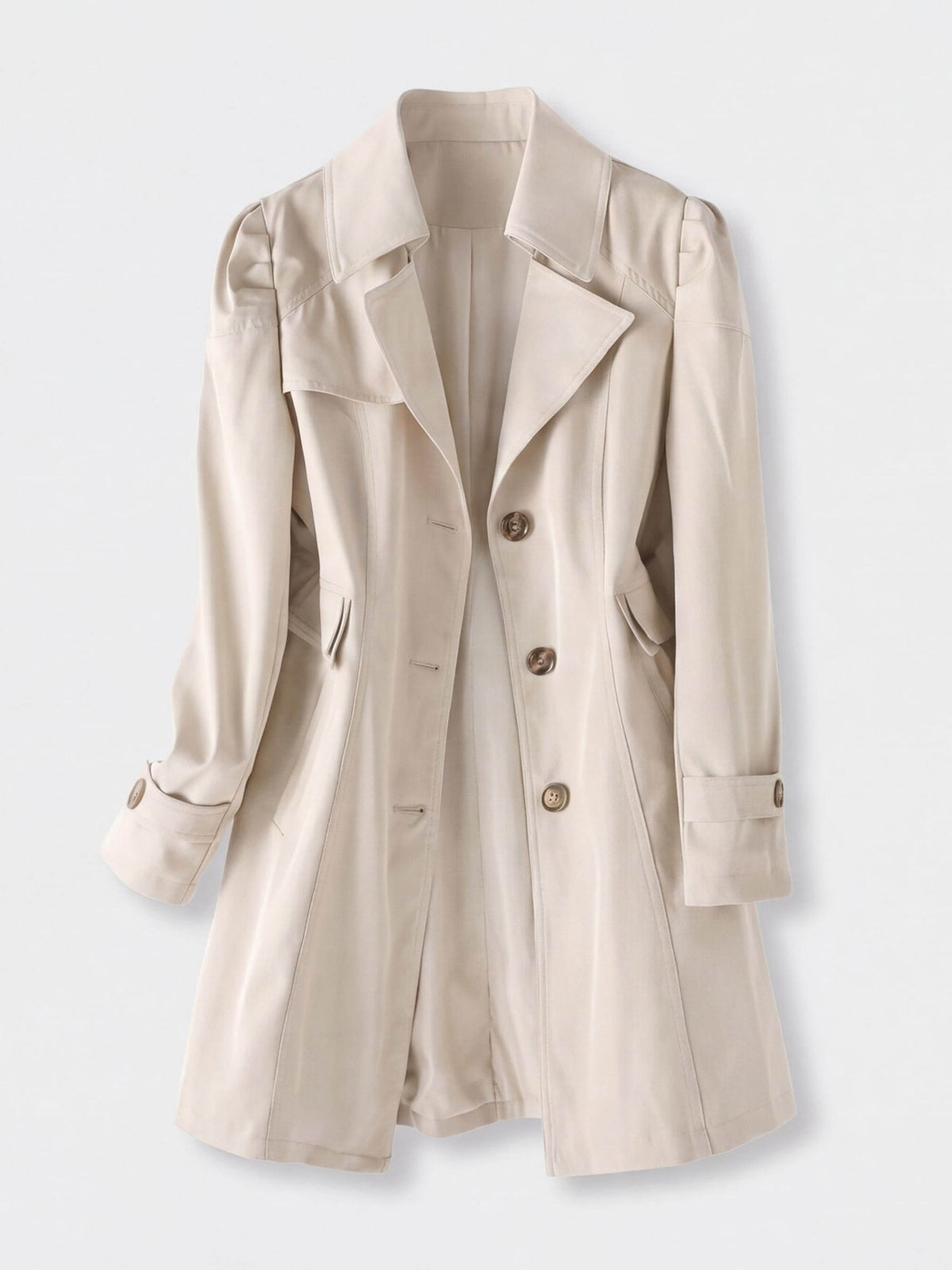 Women’s Double-Breasted Trench Coat with Wide Lapels