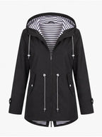 Women’s Hooded Zip Front Rain Jacket
