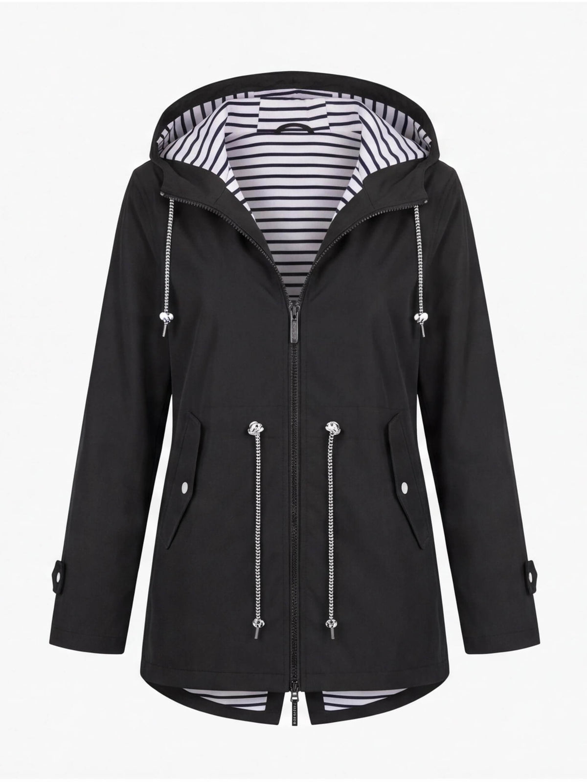 Women’s Hooded Zip Front Rain Jacket