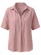 Women’s Collared Button Detail Short Sleeve Shirt