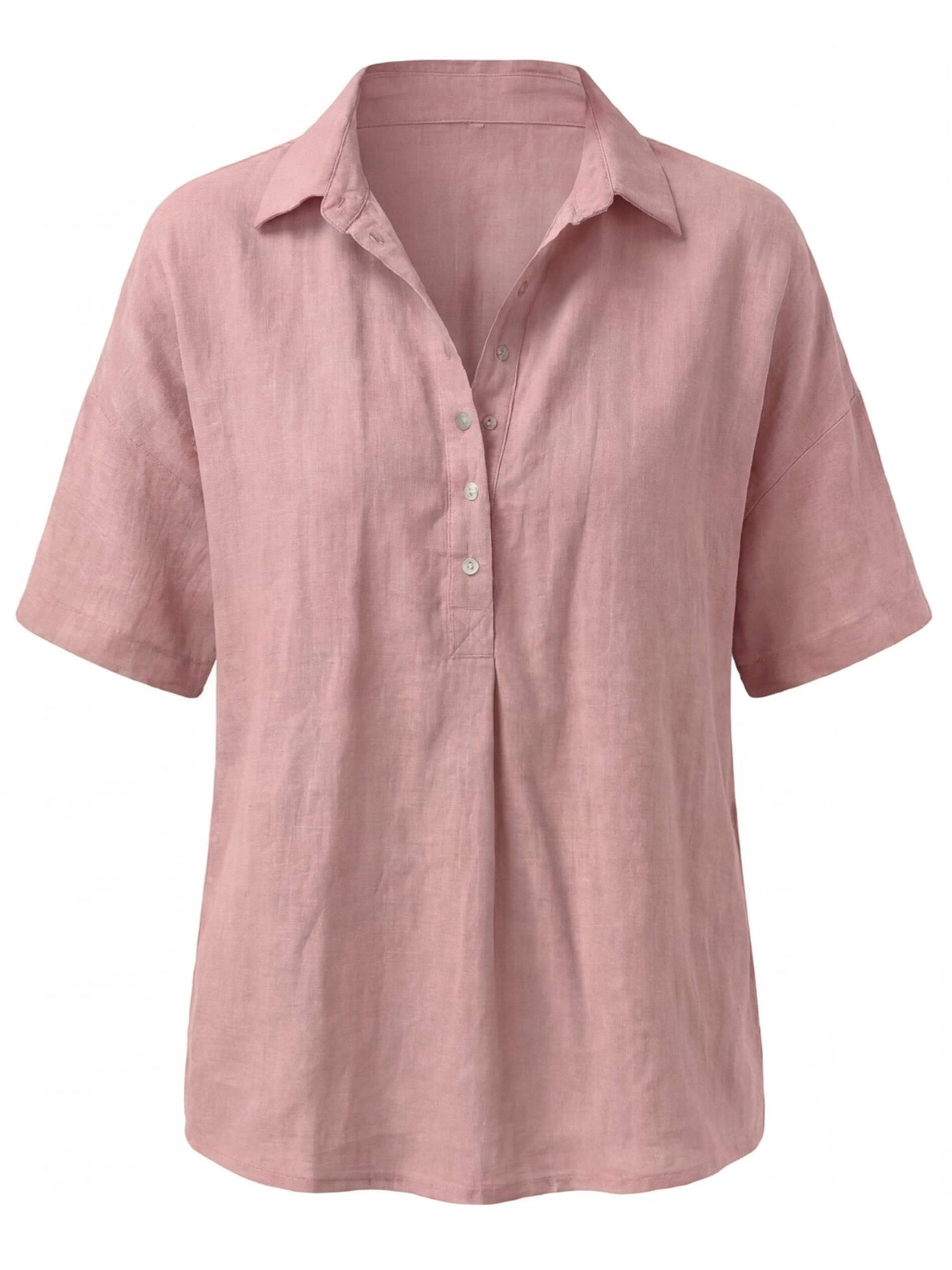 Women’s Collared Button Detail Short Sleeve Shirt
