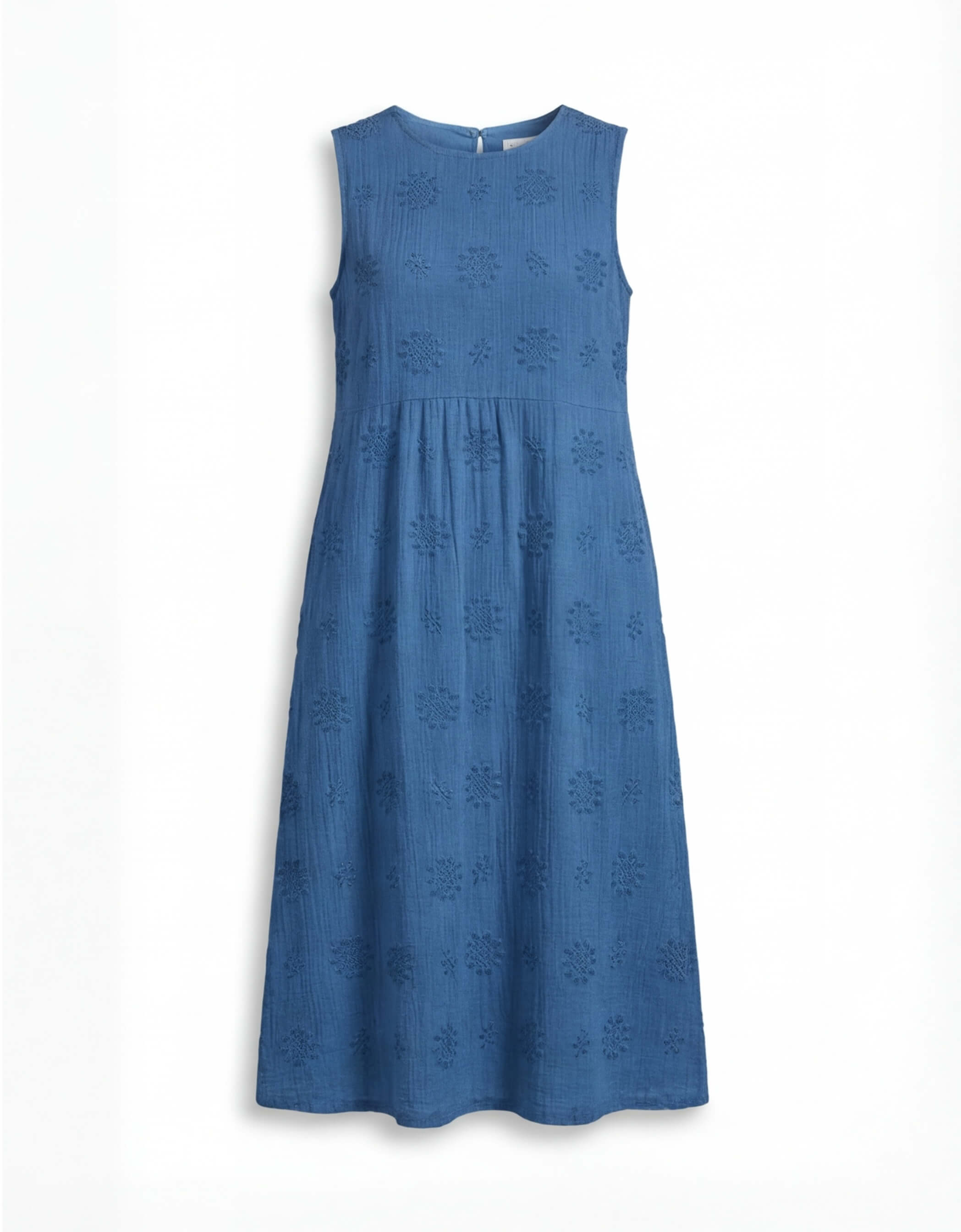Women’s Dress – Embroidered Sleeveless Midi Dress