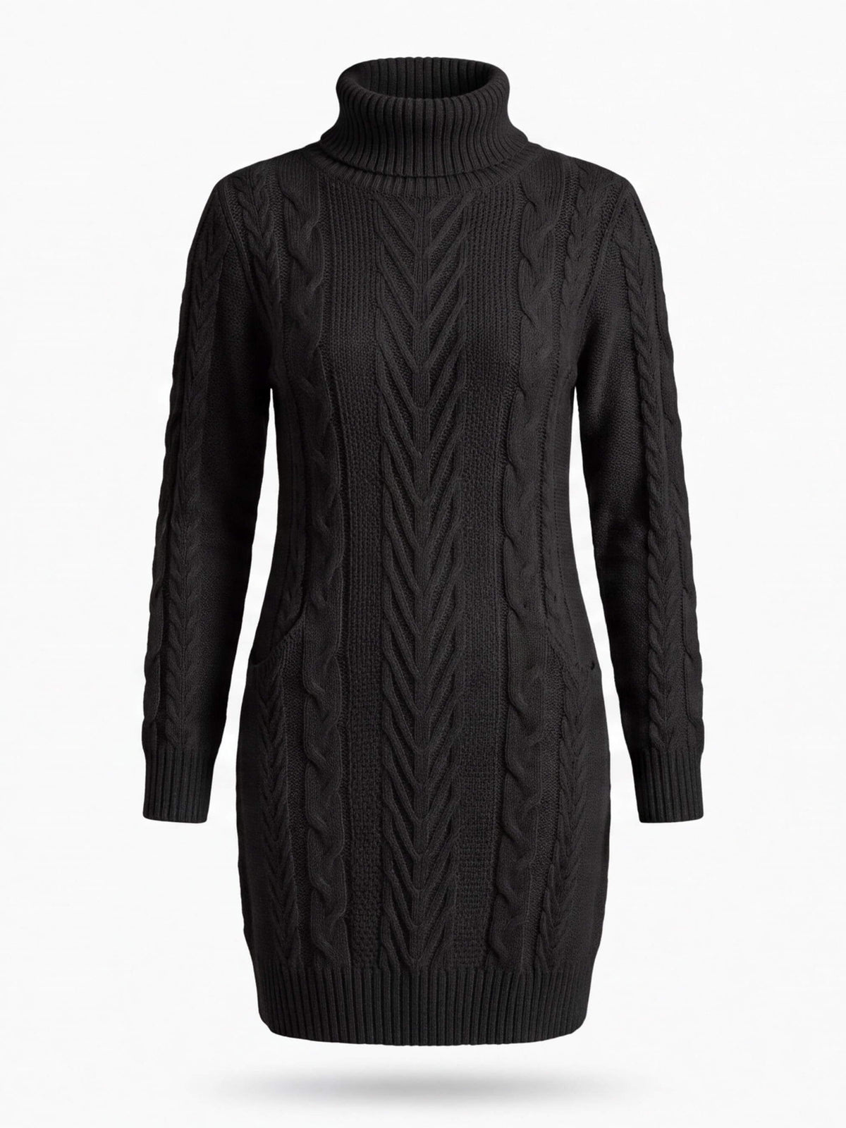 Women’s Cable Knit Turtleneck Mini Dress