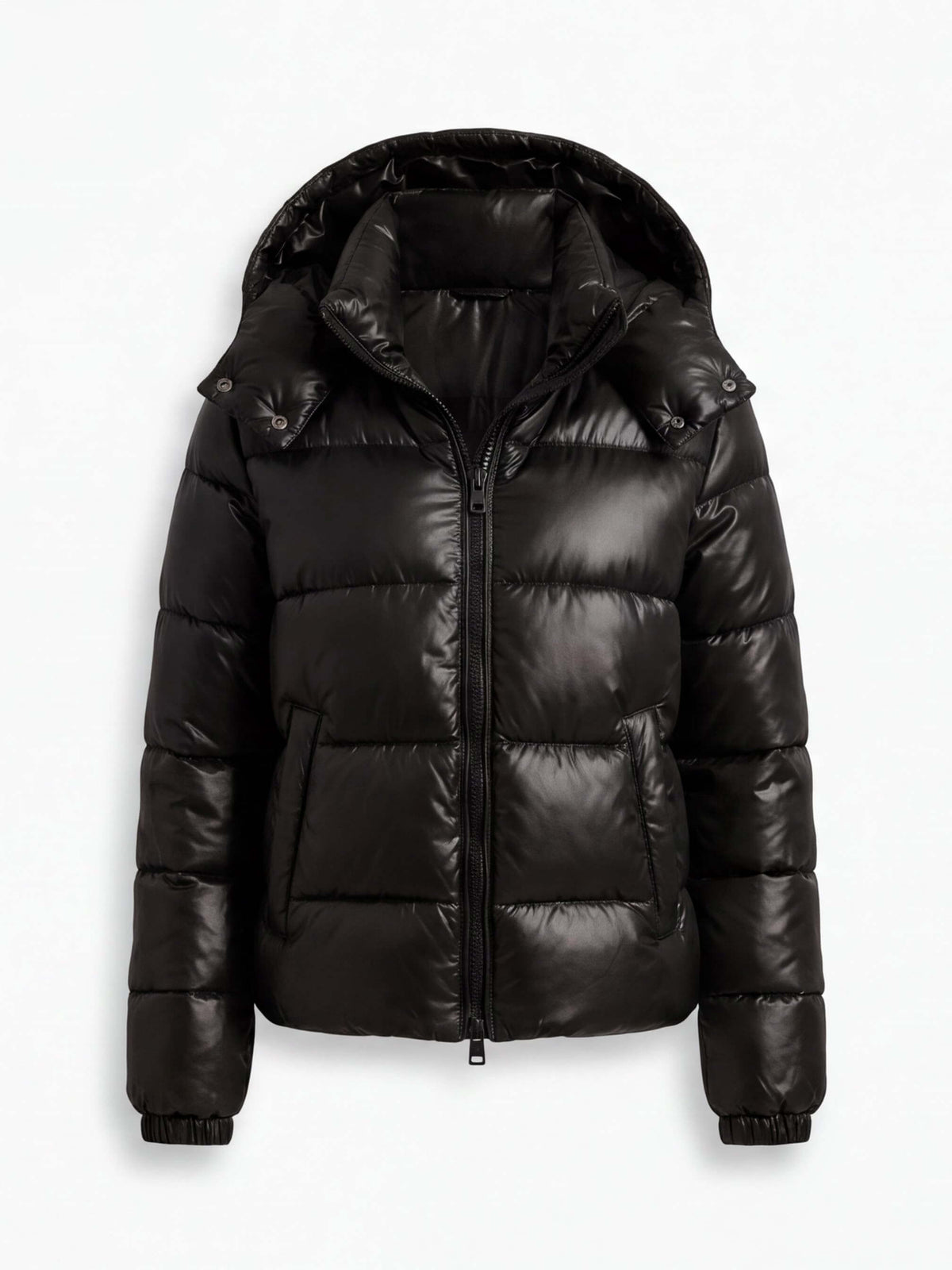 Women’s Hooded Puffer Jacket with Quilted Panels