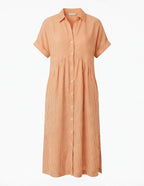 Women’s Comfortable Pleated Midi Dress – Relaxed Elegant Fit