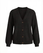 Women’s Elegant Knit Cardigan – Soft V-Neck & Mid-Stretch Comfort