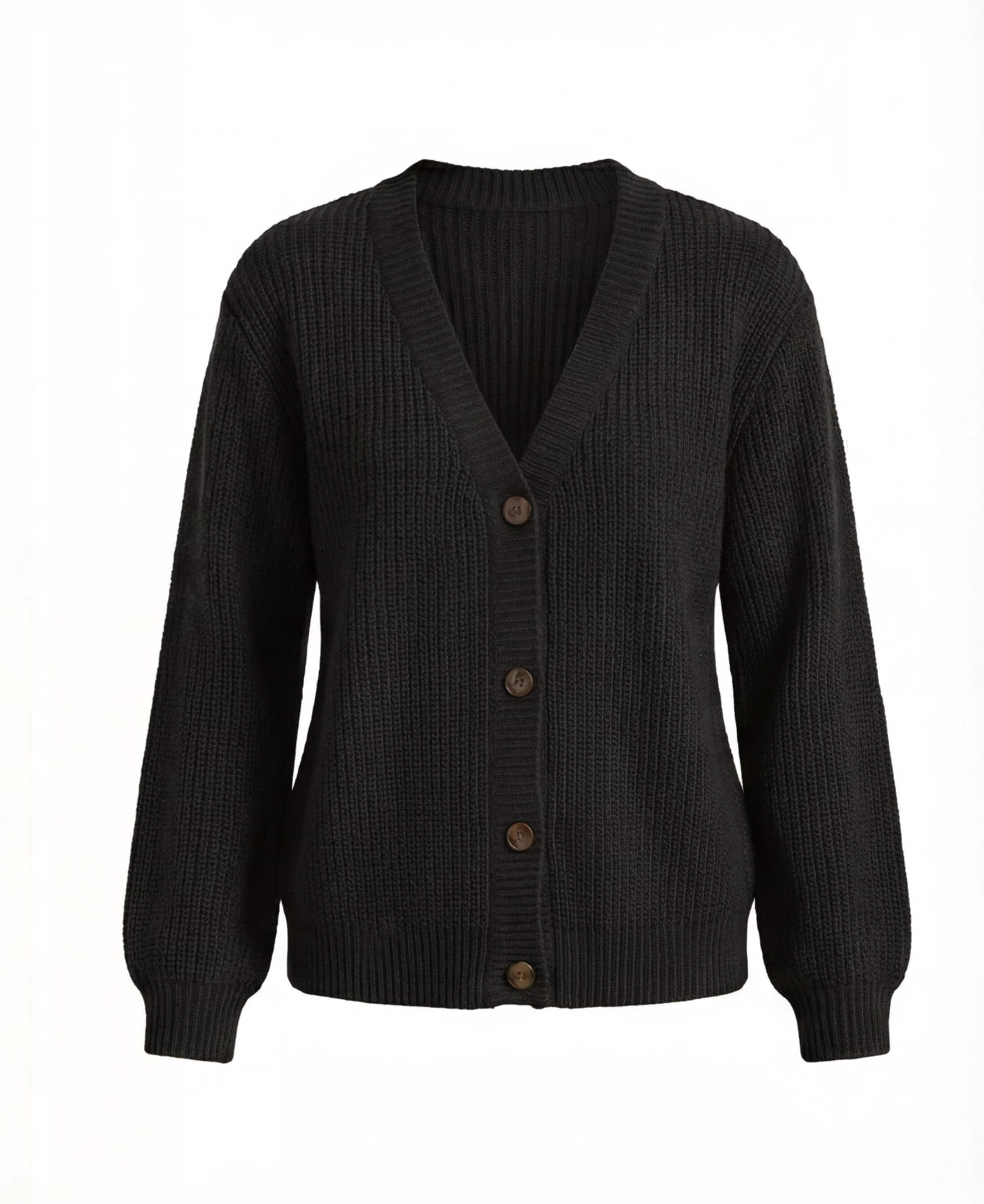 Women’s Elegant Knit Cardigan – Soft V-Neck & Mid-Stretch Comfort
