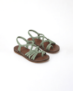 Women’s Flat Sandals- Braided Lace-Up
