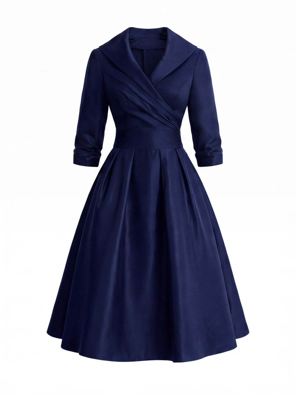 Women’s Wrap Midi Dress with Flared Skirt