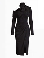 Women’s Asymmetric Off-Shoulder Draped Midi Dress