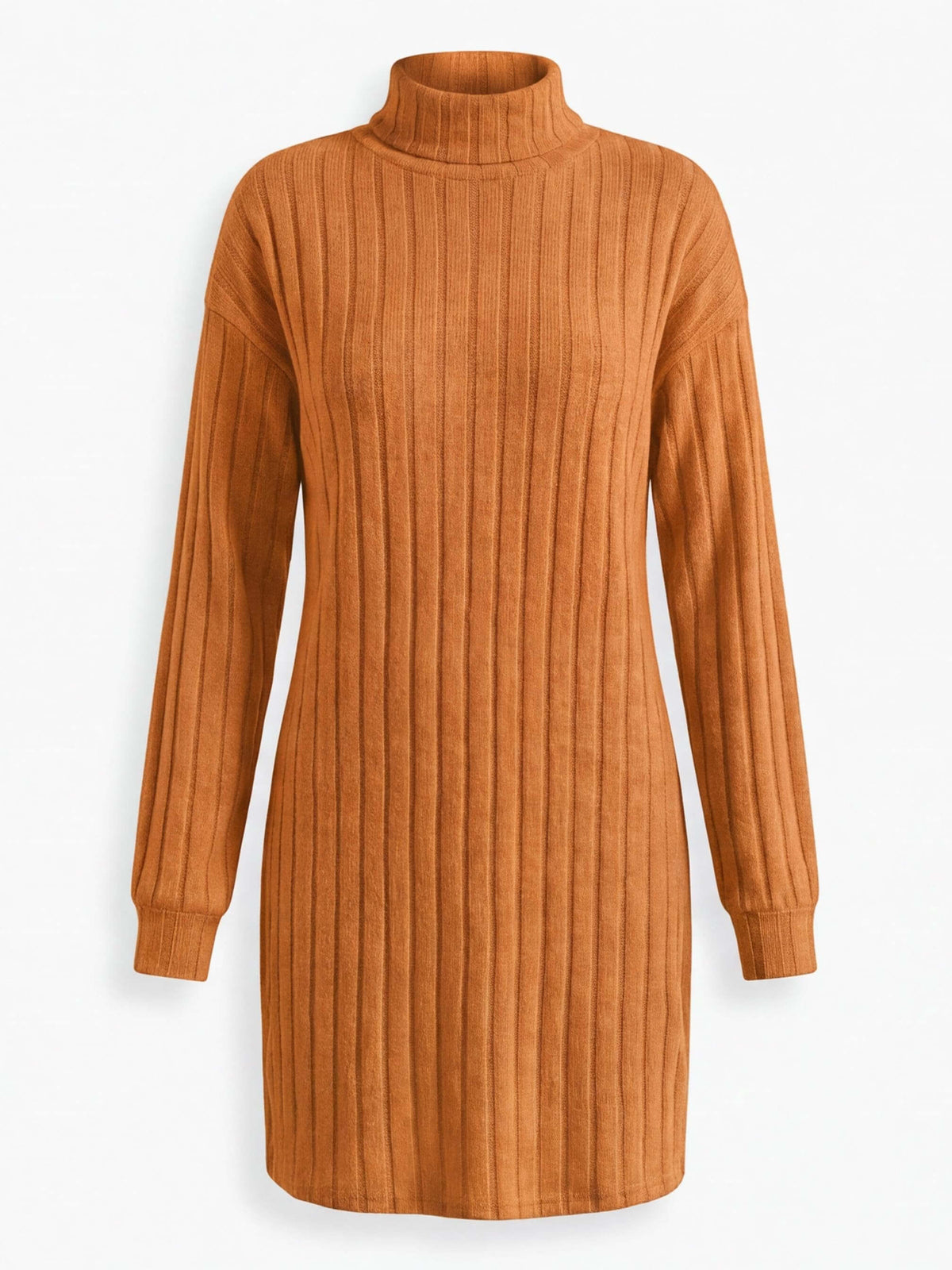 Women’s Ribbed Knit Turtleneck Mini Dress