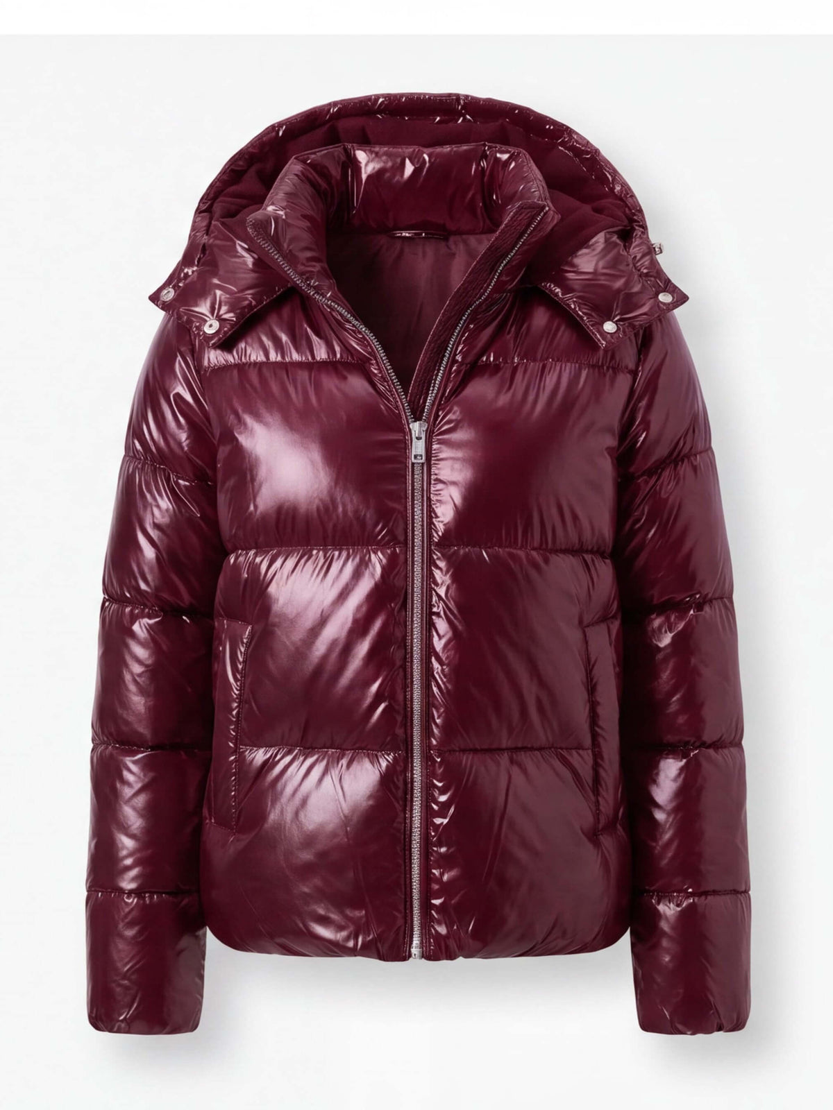Women’s Hooded Quilted Puffer Jacket with Zip Front