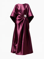 Women’s Draped Embellished Midi Evening Dress