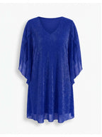 Women’s Glitter V-Neck Cape Sleeve Party Dress