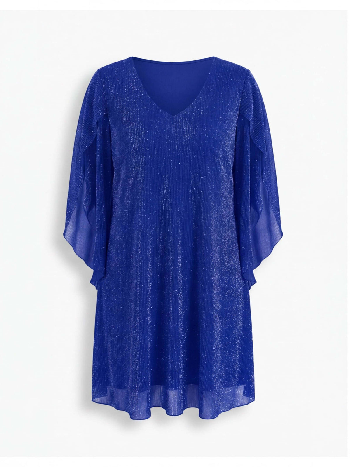 Women’s Glitter V-Neck Cape Sleeve Party Dress