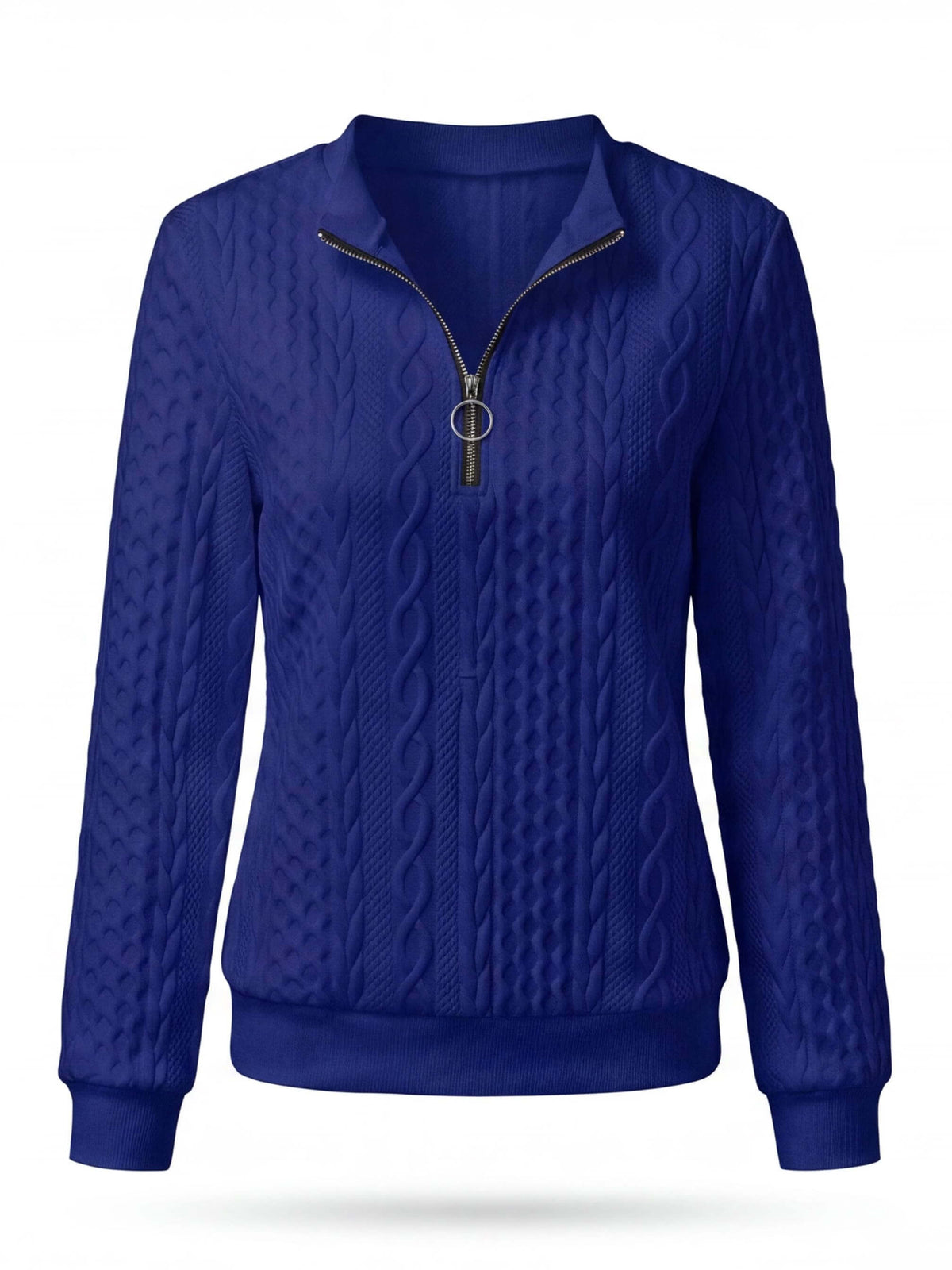 Women’s Textured Cable-Knit Half-Zip Sweatshirt