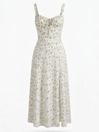 Elegant Floral Corset Midi Dress – Feminine & Flattering