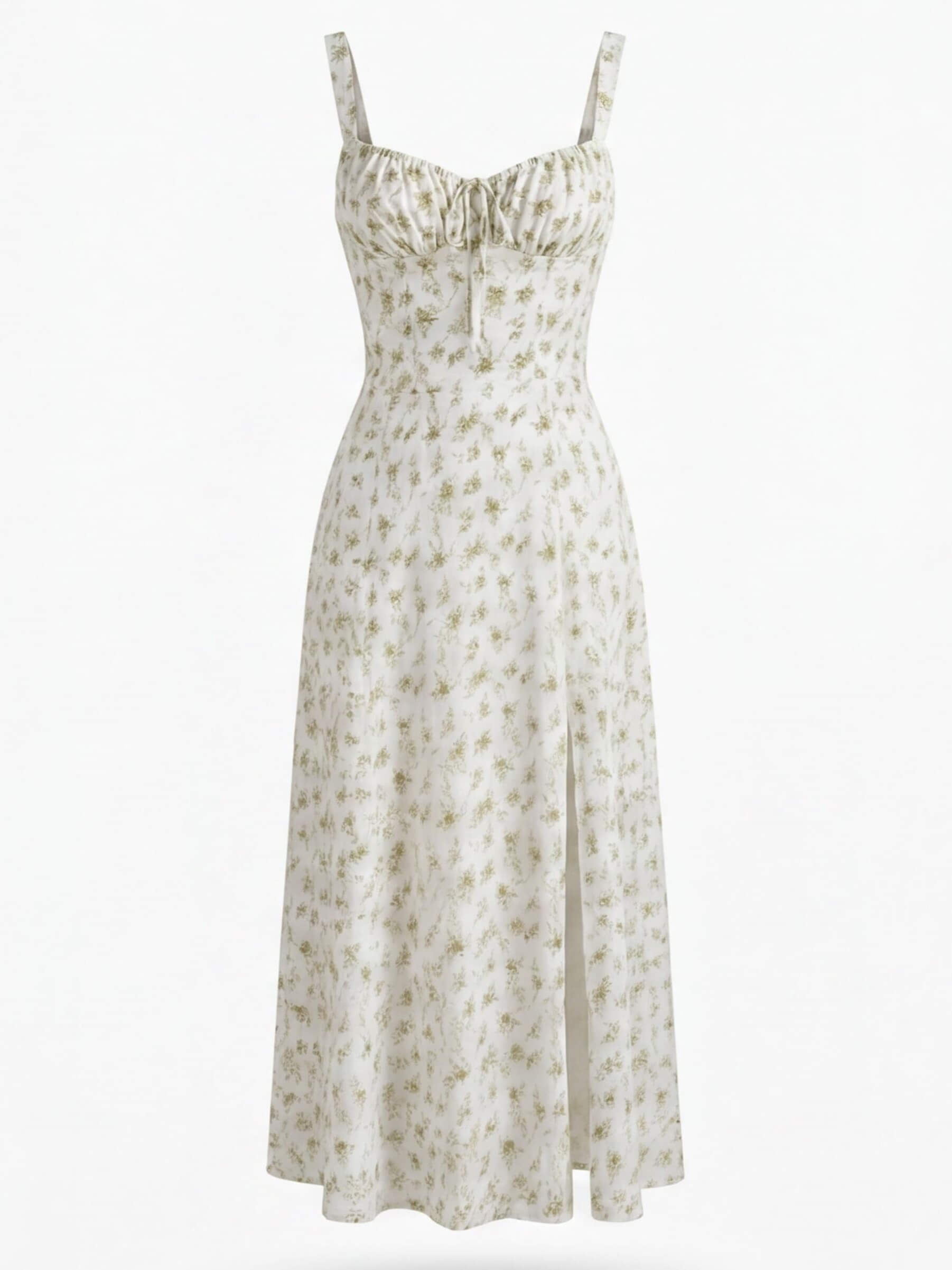 Elegant Floral Corset Midi Dress – Feminine & Flattering