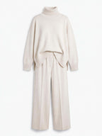 Women’s Relaxed Knit Top and Wide-Leg Trouser Set