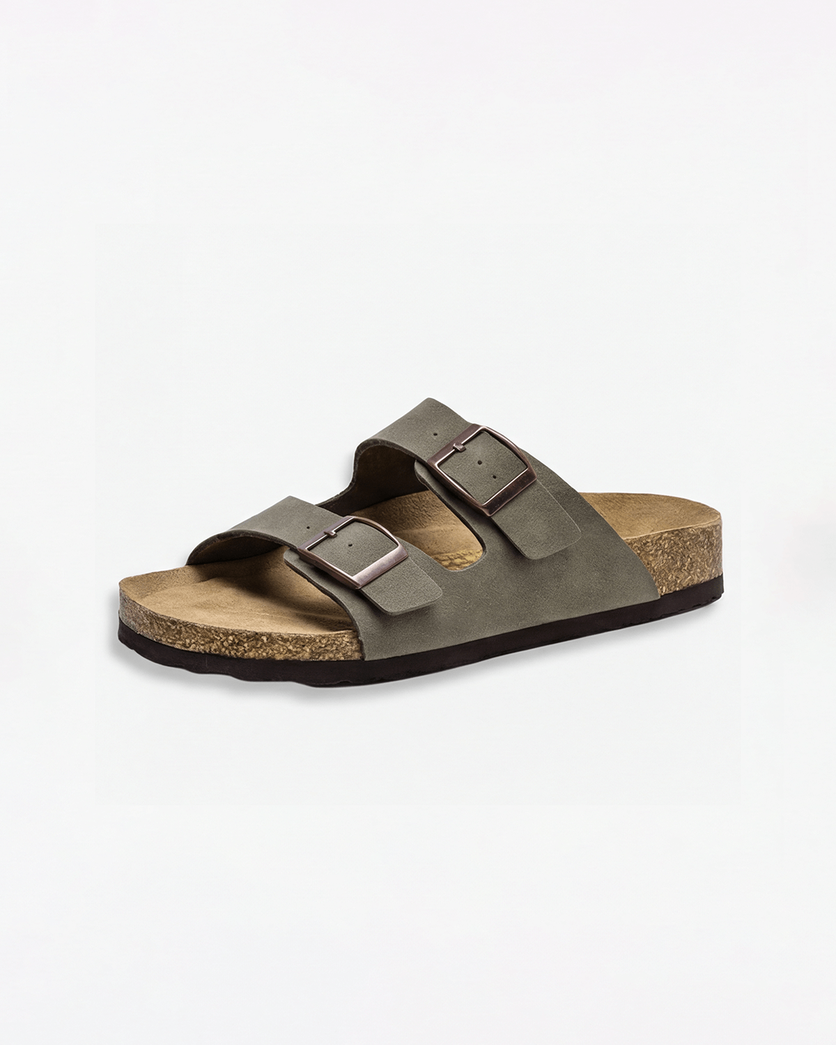 Women’s Slide Sandals- Double-Buckle