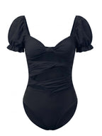 Women’s Puff Sleeve Cut-Out One-Piece Swimsuit