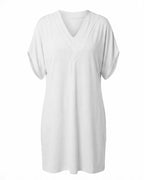 Women’s Elegant V-Neck Tummy-Hiding Dress