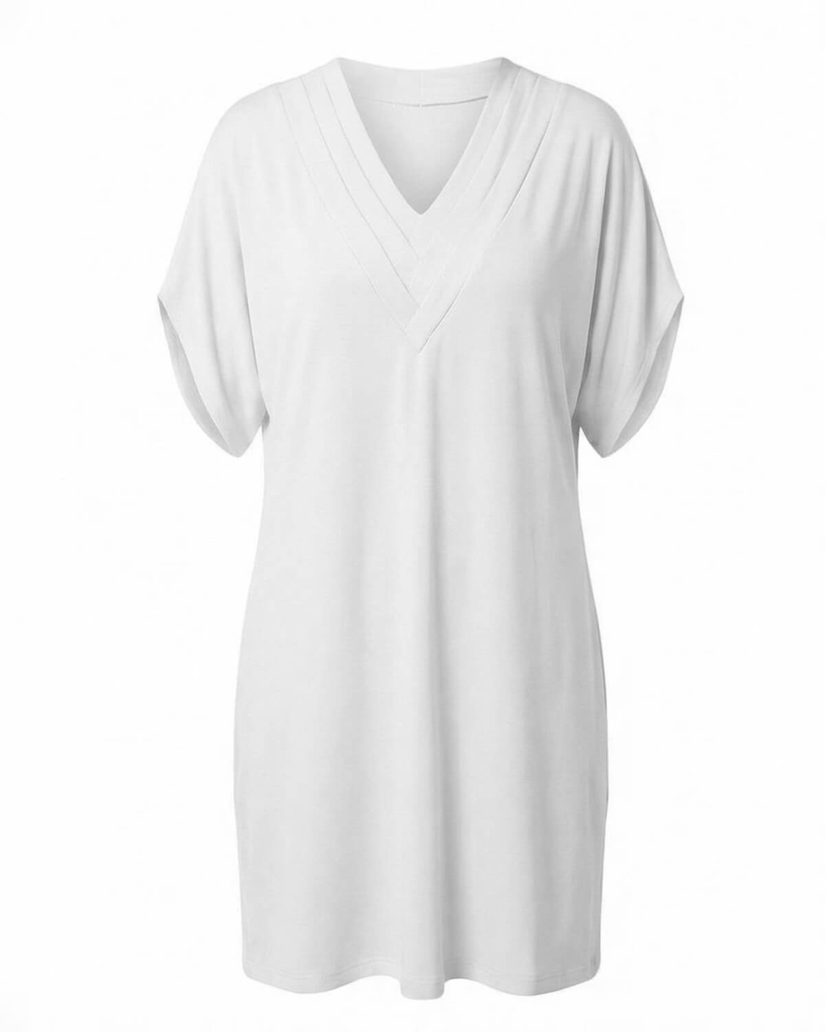 Women’s Elegant V-Neck Tummy-Hiding Dress