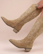 Ryder Embroidered Knee-High Boots