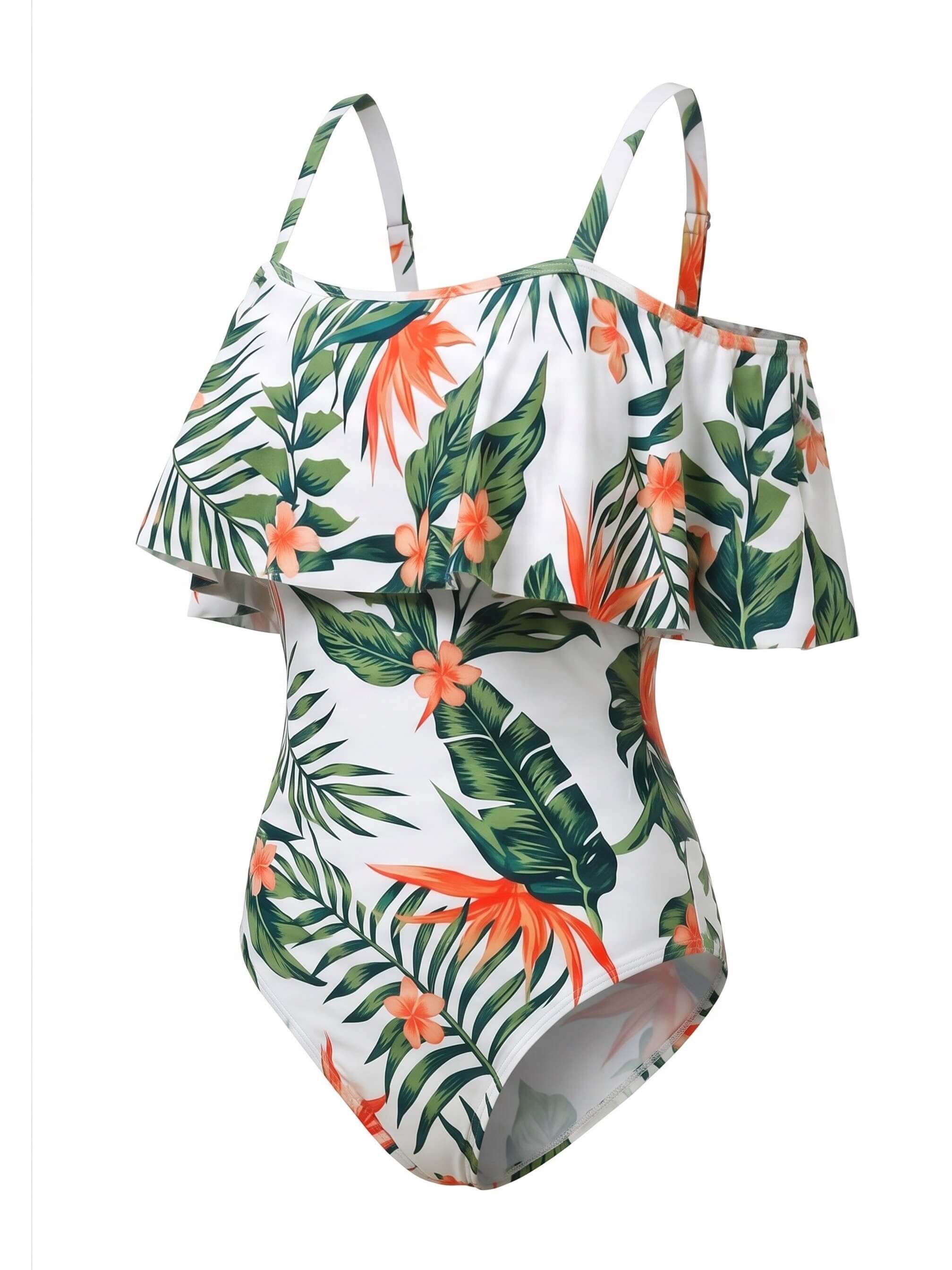 Women’s Off-Shoulder Ruffle With Straps One-Piece Swimsuit