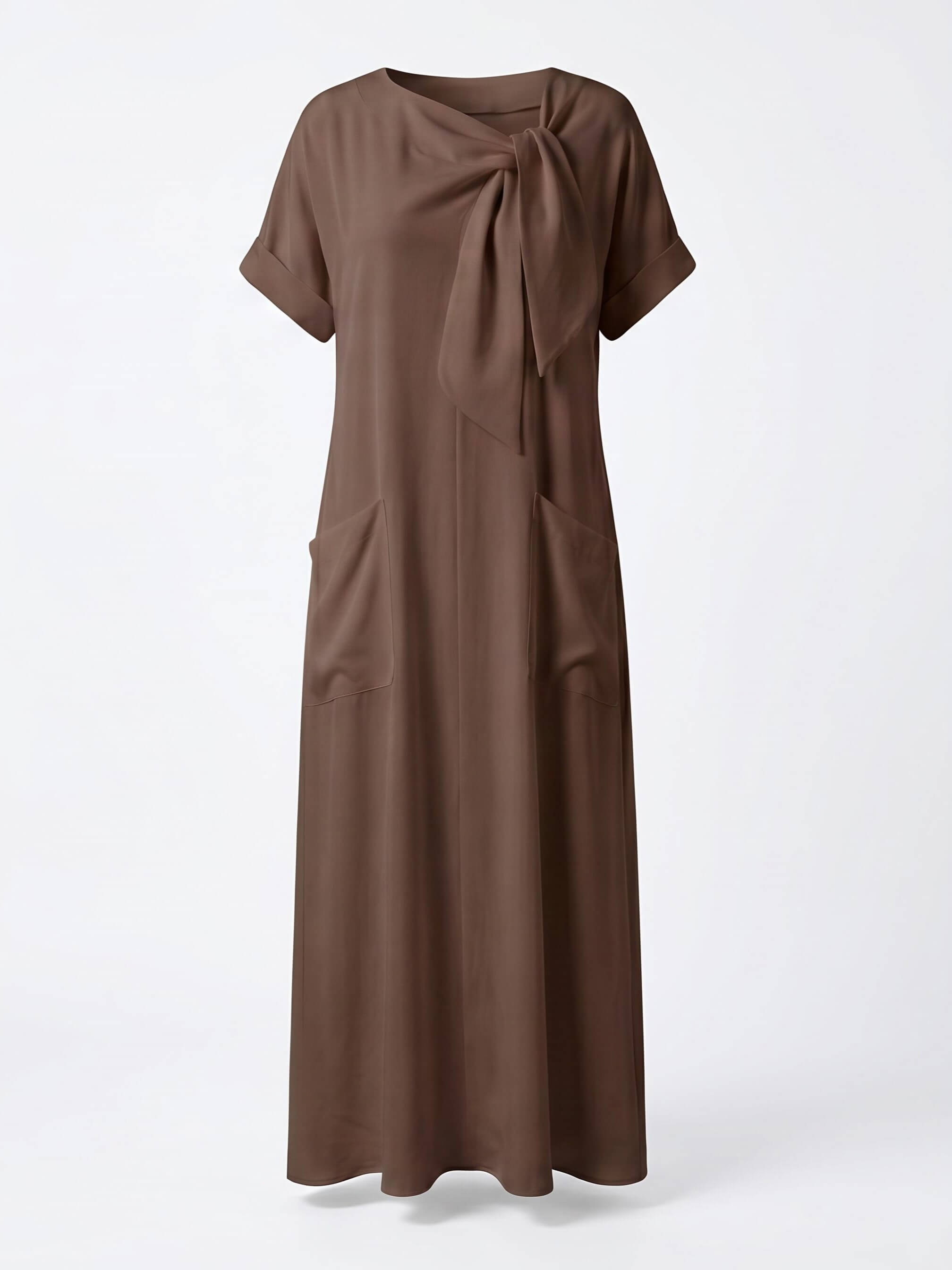 Women’s Bow Neck Pocket Maxi Dress