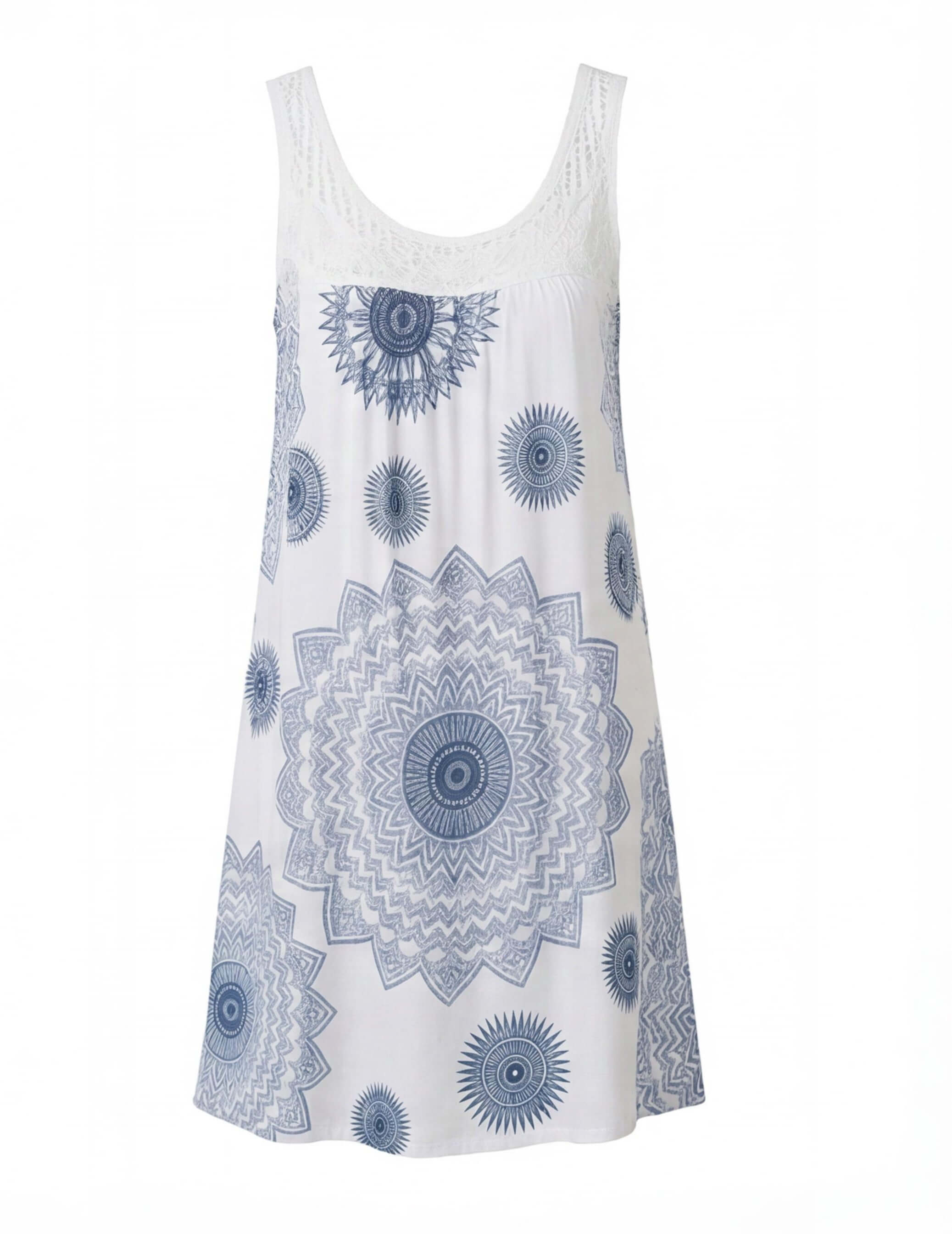 Women’s Dress – Sleeveless Printed Lightweight Summer Dress