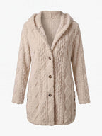 Women’s Textured Faux Fur Button Jacket