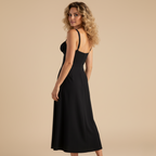 Elegant Floral Corset Midi Dress – Feminine & Flattering