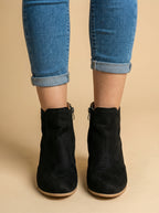 Women’s Round-Toe Ankle Boots –  Side Zip & Chunky Heel Stability