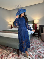 Lucia Long Sleeve Lace Dress – Navy